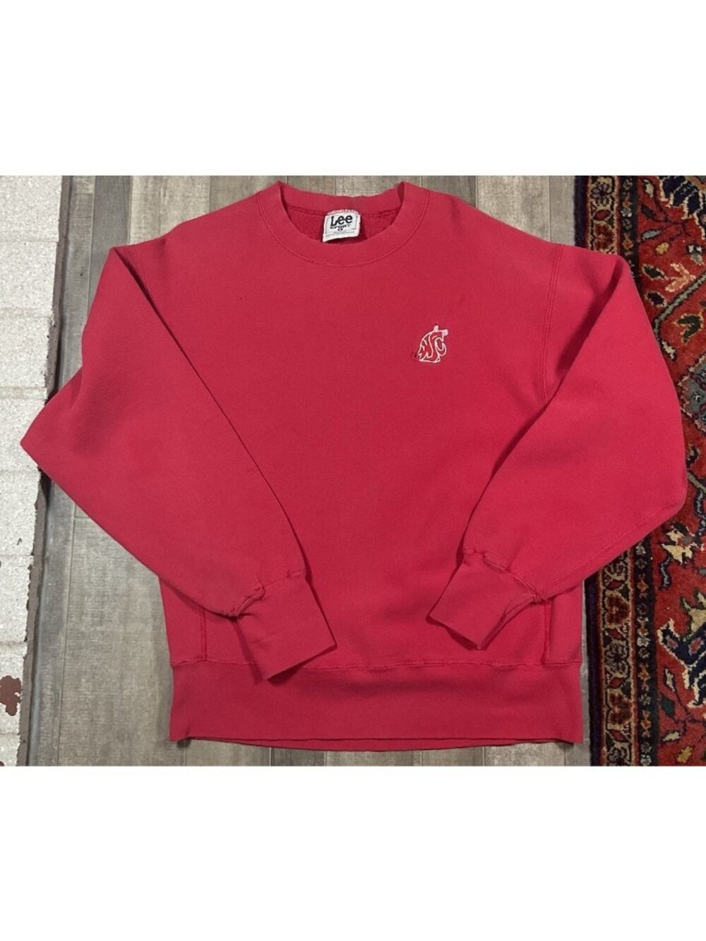 VTG Washington State Cougars Embroidered Lee Crewneck Sweatshirt Large 90s USA